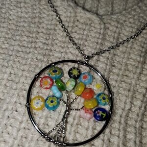 Universal Thread Multicolor Beaded Tree Of Life Necklace